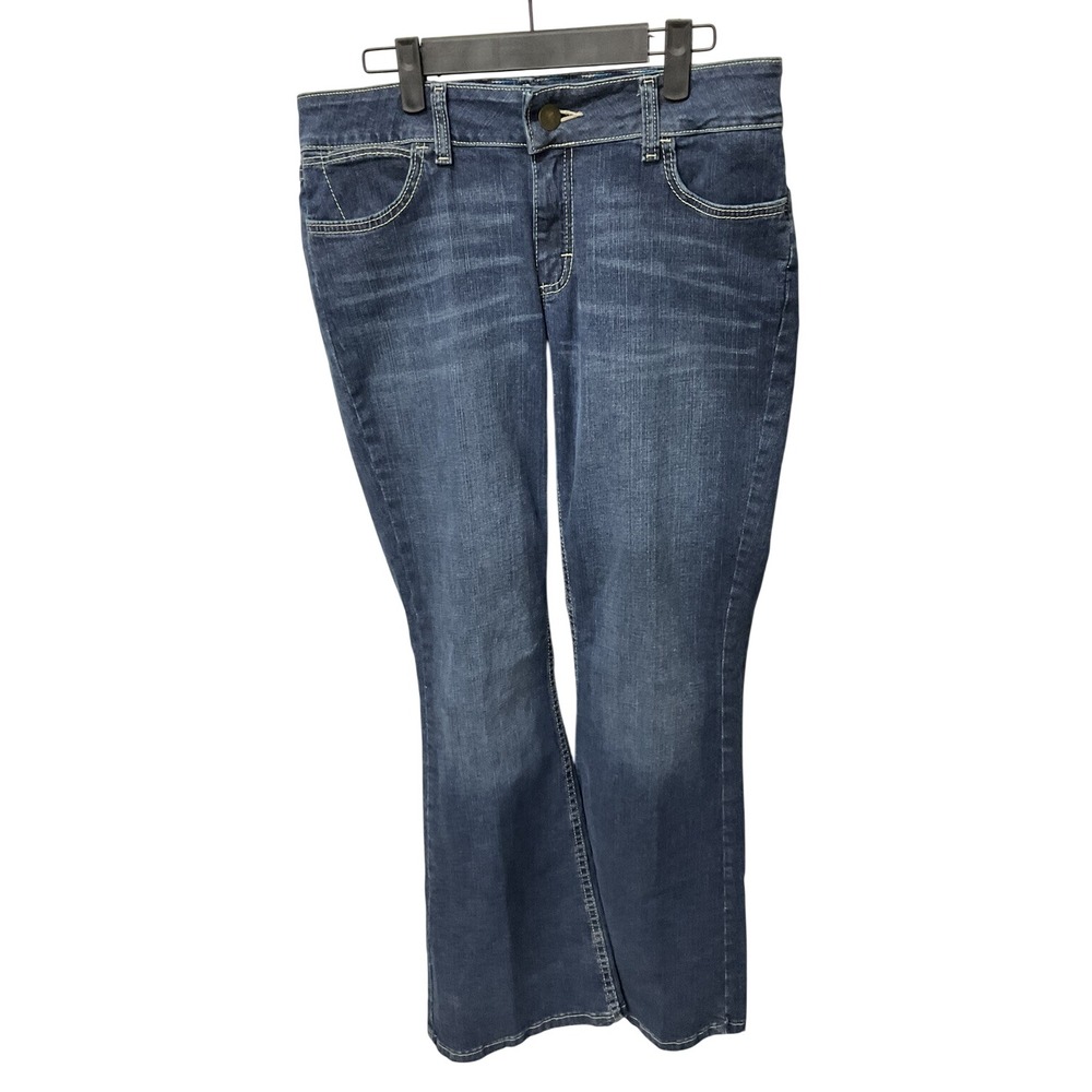 Wrangler Rock 47 Womens Jeans 29W 32L Flare Leg Blue Jeans Stretch Excellent E1